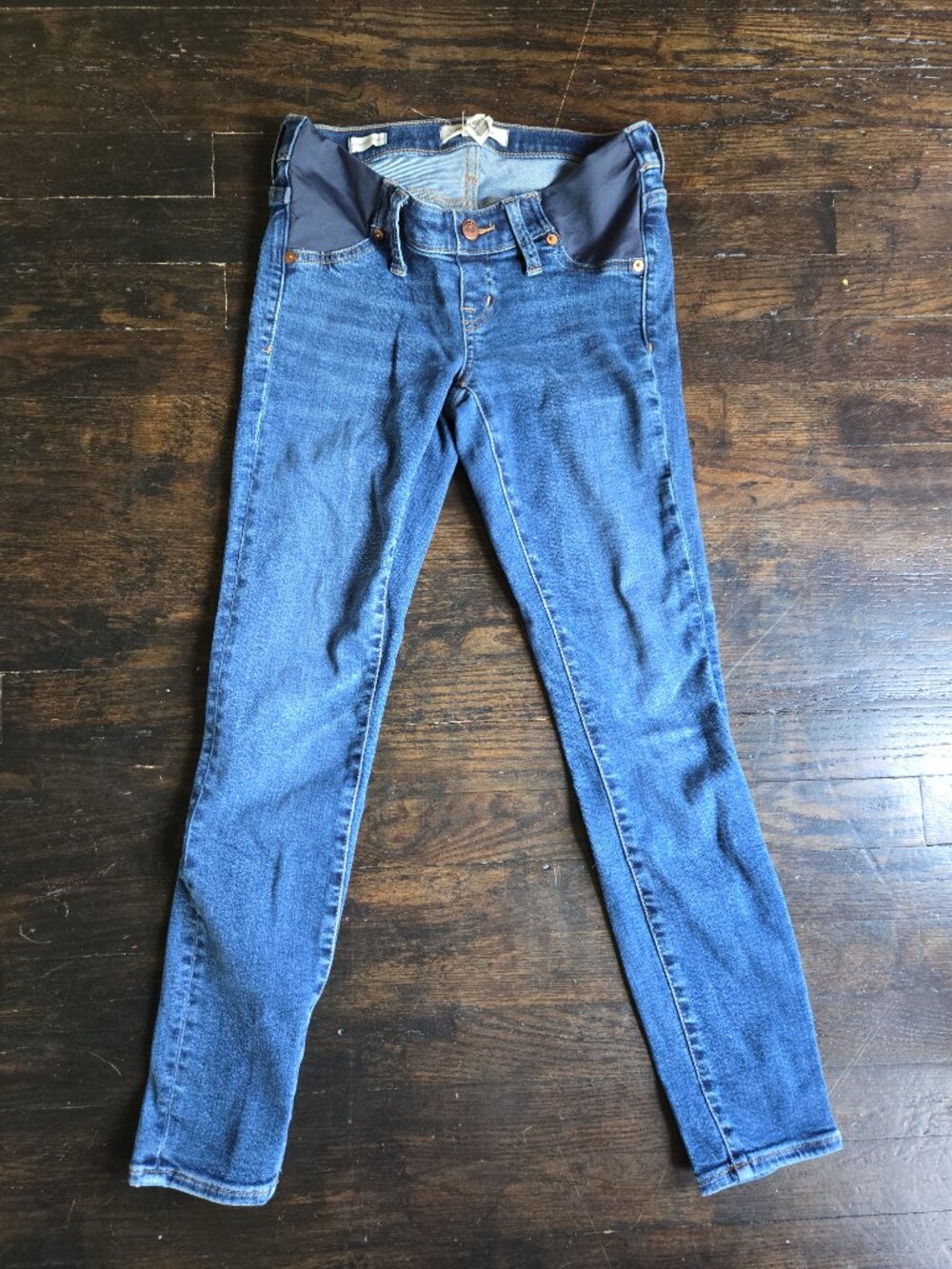 MADEWELL - Size 24 Side-Panel Maternity Skinny Jeans - Blue Wash